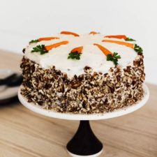 Carrot Cake on a cake stand