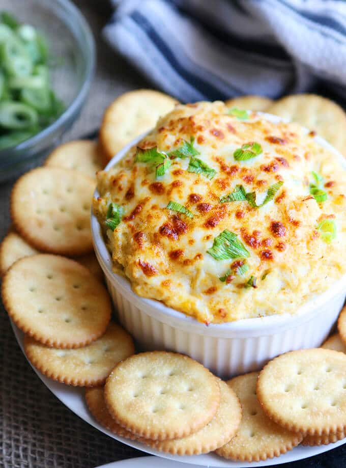 Hot Crab Dip baked in a ramekin