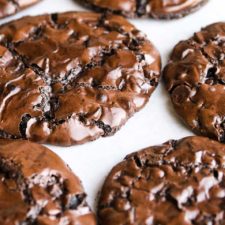 double chocolate chip cookies on parchment paper