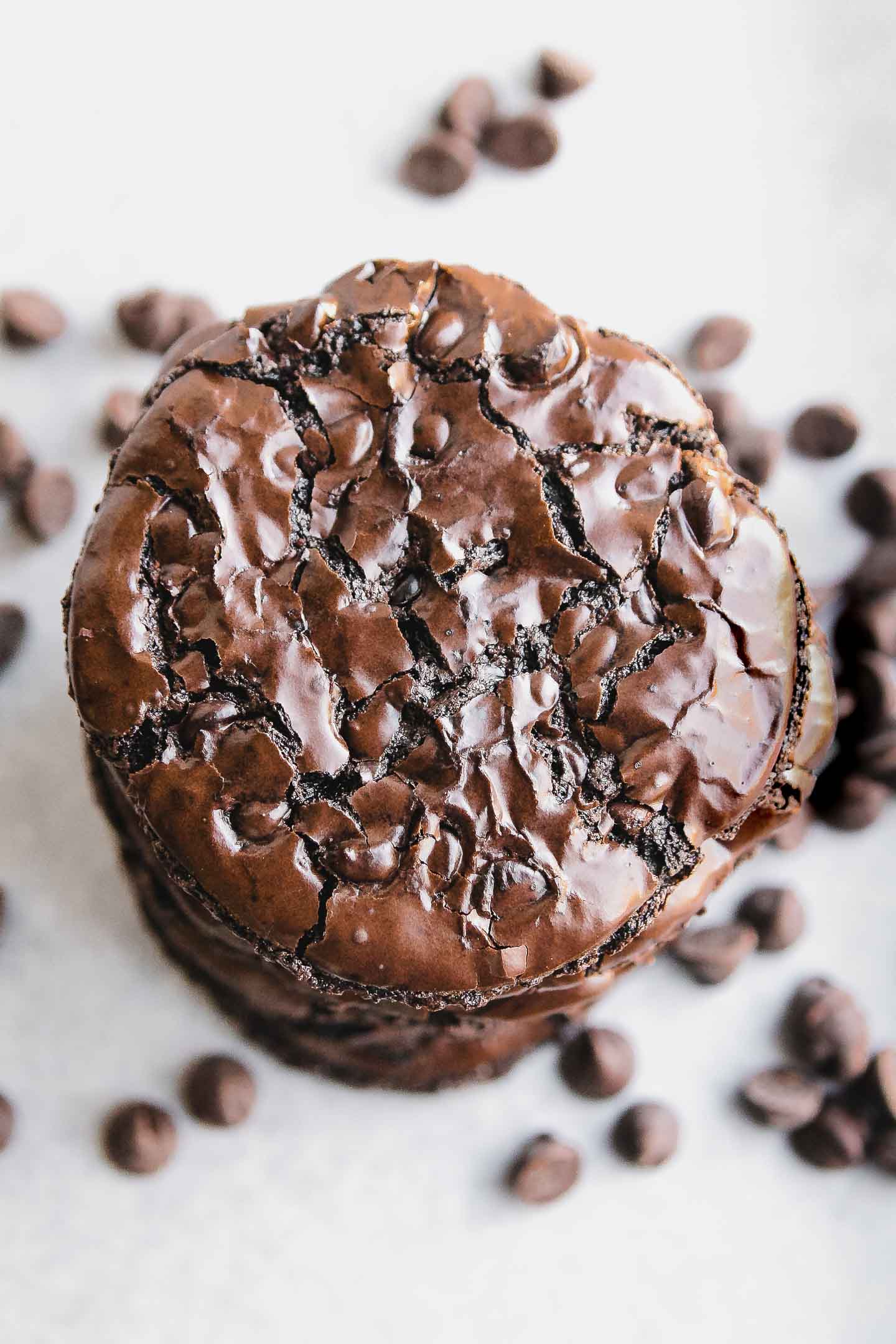 Gluten Free Flourless Chocolate Peppermint Cookies - Flippin' Delicious