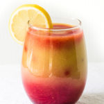 strawberry mango banana smoothie in a glass