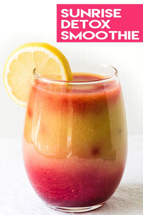 Sunrise Detox Smoothie is a light and refreshing way to start your day! #smoothie #fruitsmoothie #detoxsmoothie #recipe #dairyfree