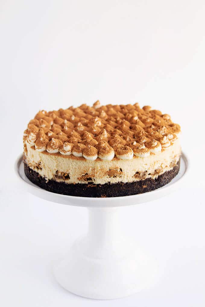 The BEST Tiramisu Cheesecake Recipe - Amy in the Kitchen