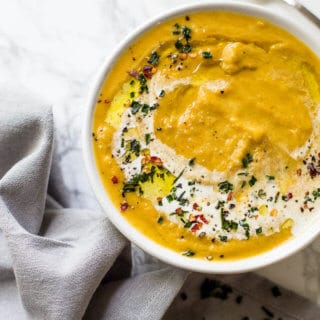 Creamy Vegetable Soup only takes about 30 minutes to make. Rich and delicious!