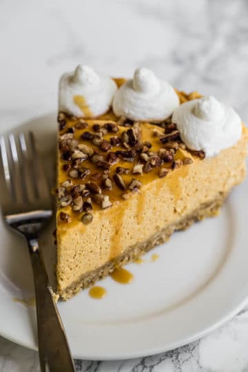 No Bake Pumpkin Cheesecake Recipe - Amy in the Kitchen