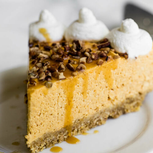 No Bake Pumpkin Cheesecake Recipe - Amy in the Kitchen