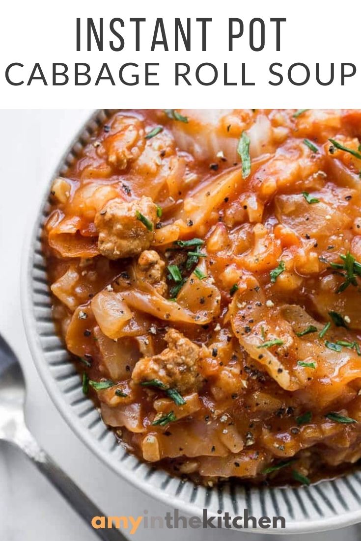 Instant Pot Cabbage Roll Soup Recipe Amy in the Kitchen