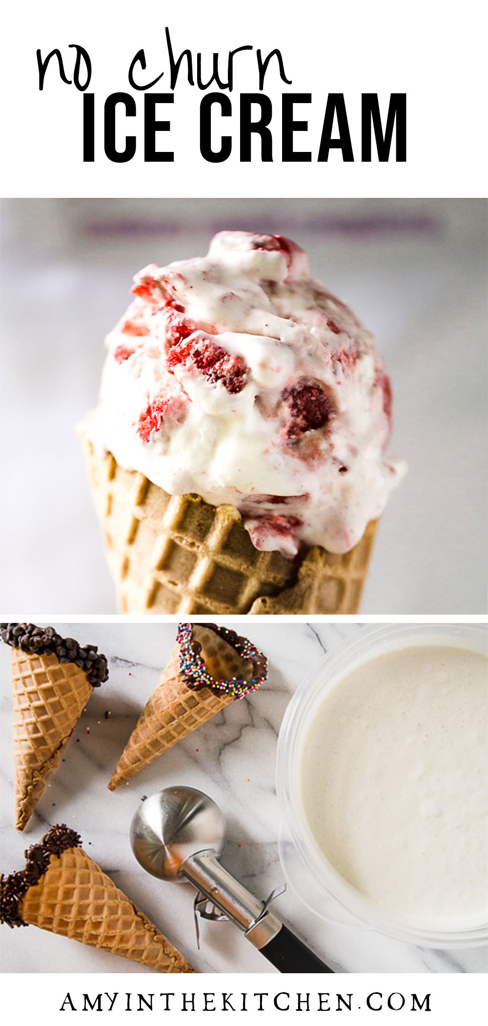 No Churn Ice Cream with 5 Classic Flavors! - Amy in the Kitchen