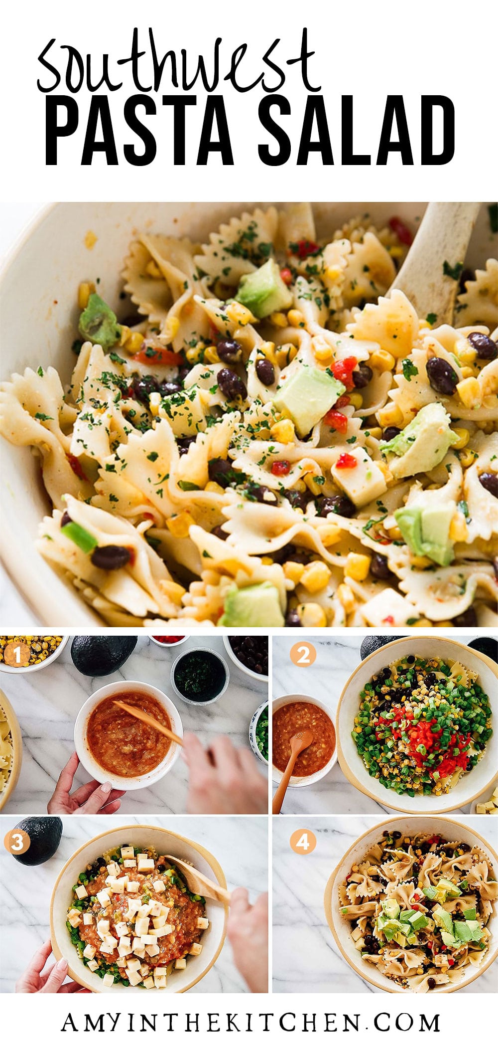 Southwest Pasta Salad - Light and Delicious! | Amy in the Kitchen