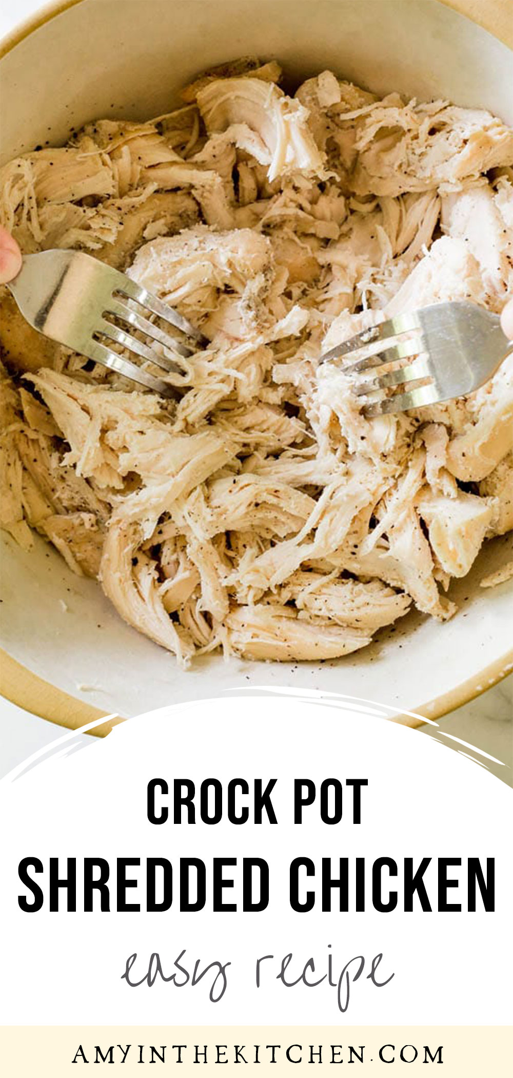 Easy Crockpot Shredded Chicken - Amy in the Kitchen