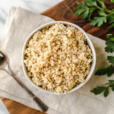 A bowl of quinoa made in the Instant pot.