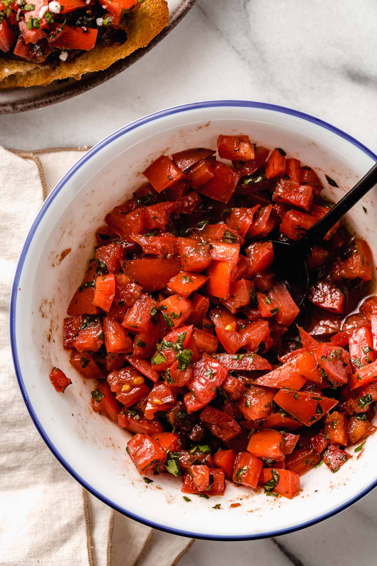 Tomato Basil Bruschetta Recipe | Amy in the Kitchen