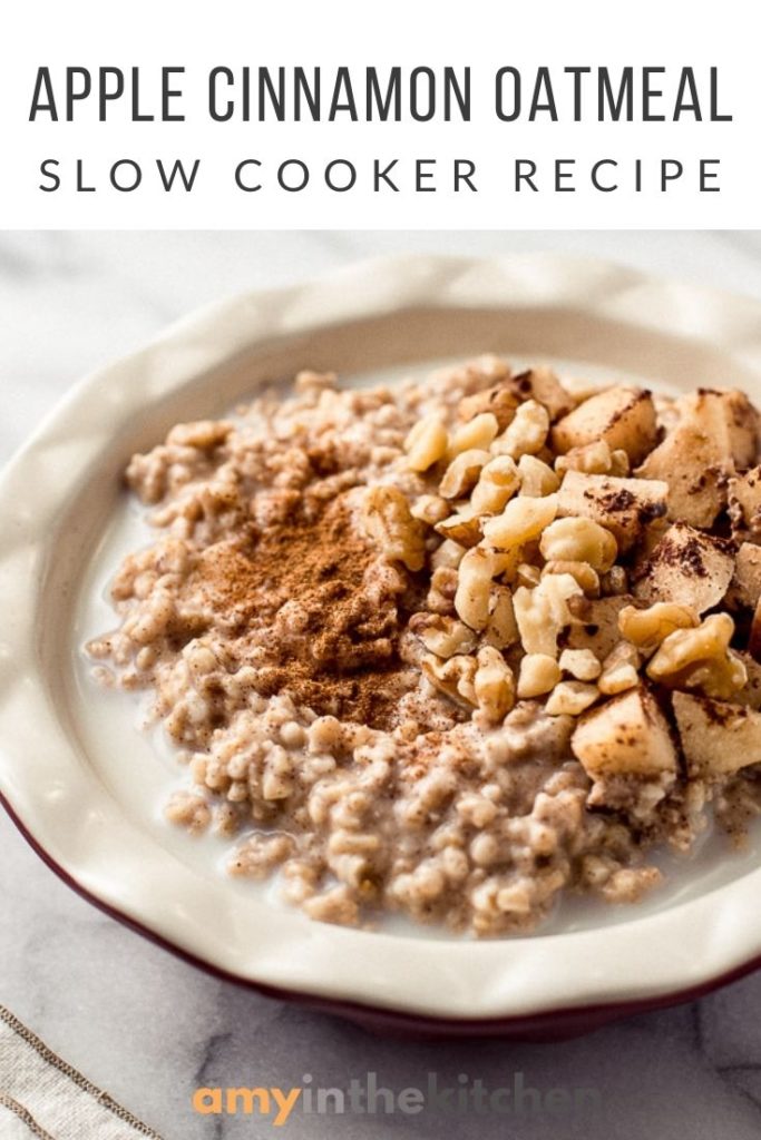 Slow Cooker Apple Cinnamon Oatmeal Amy in the Kitchen