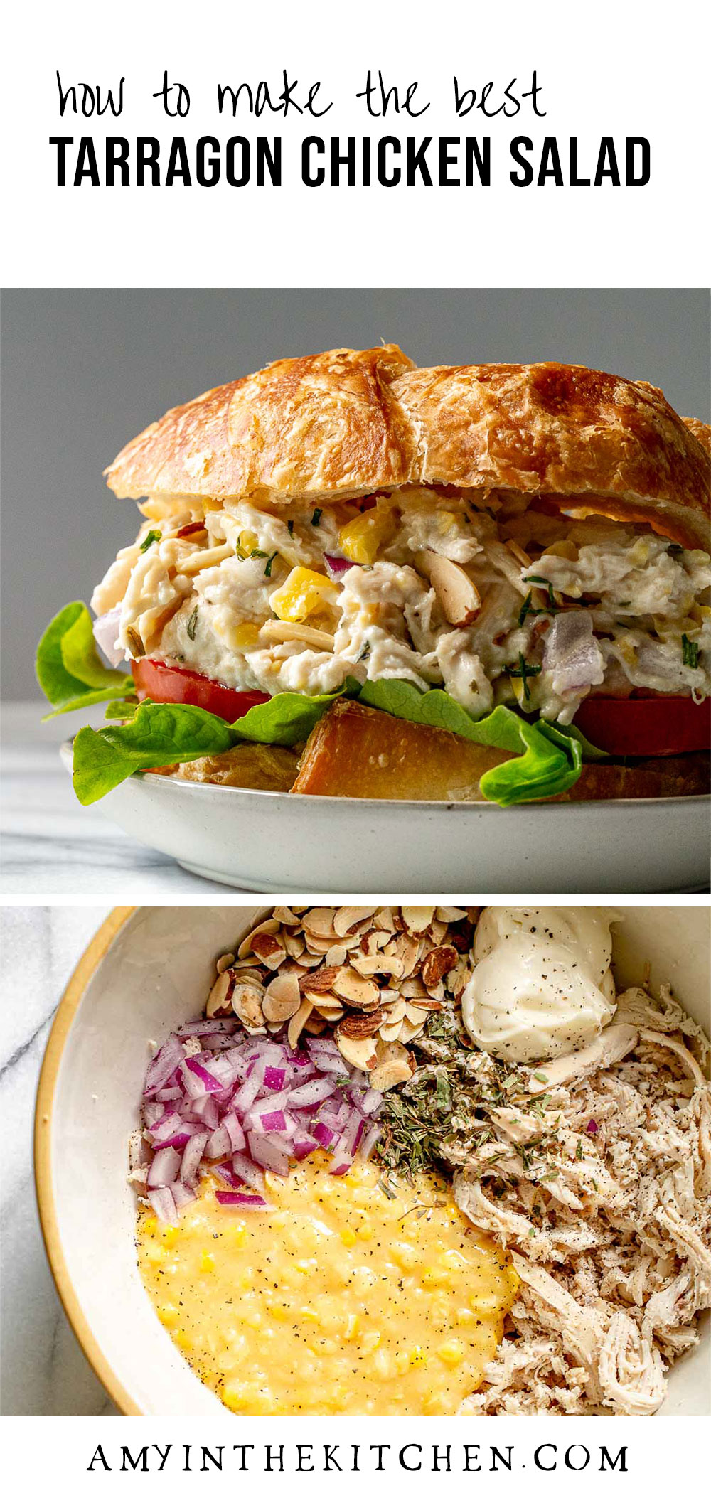 Tarragon Chicken Salad with Almonds| Amy in the Kitchen