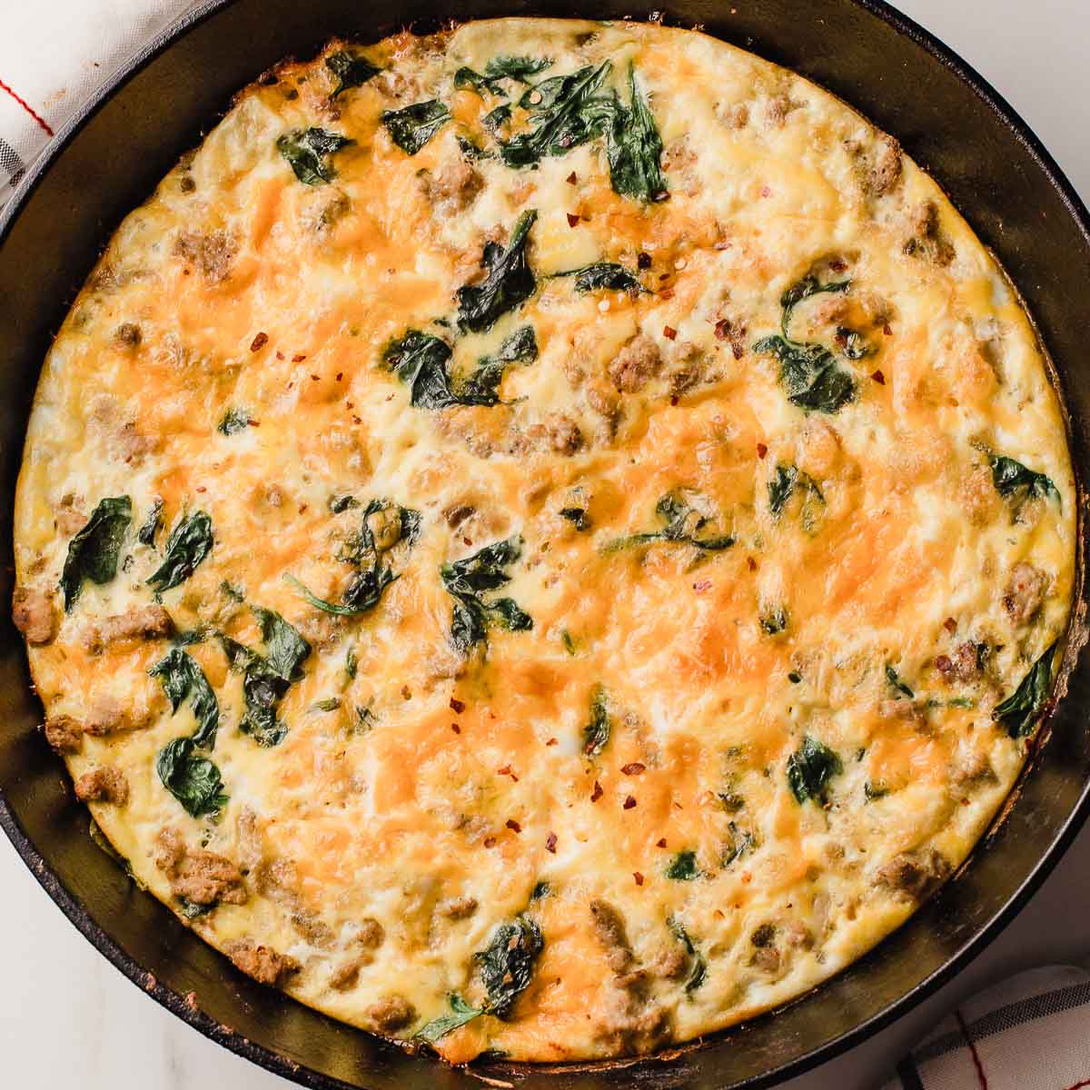 Turkey Sausage and Spinach Frittata Recipe- Amy in the Kitchen