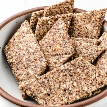 Grain free crackers in a bowl.